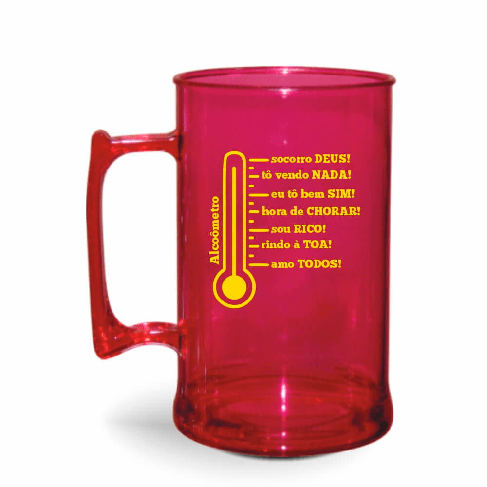 Canecas Plásticas Chopp 450ml de cor Transparente (Rosa)