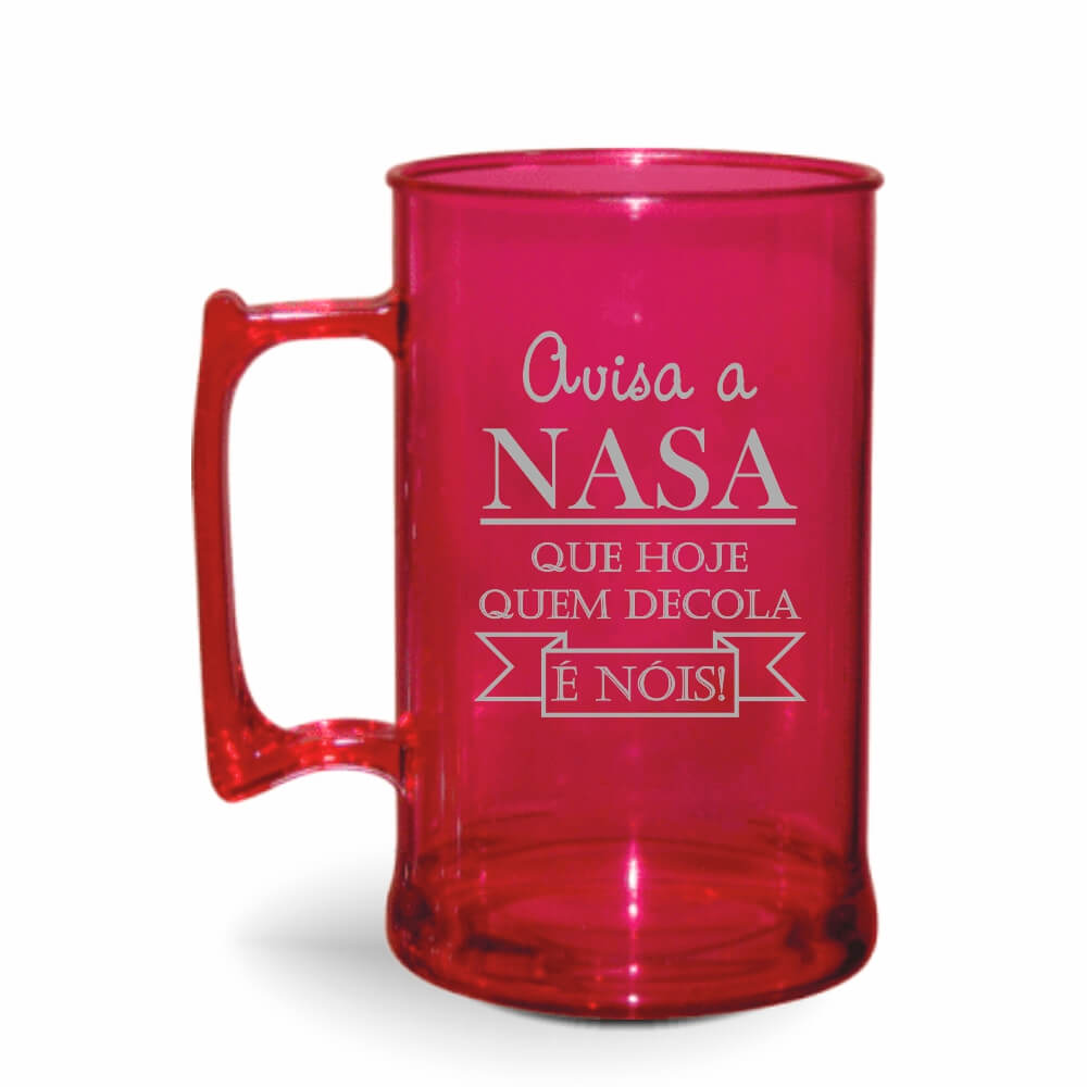 Canecas Plásticas Chopp 450ml de cor Transparente (Rosa)