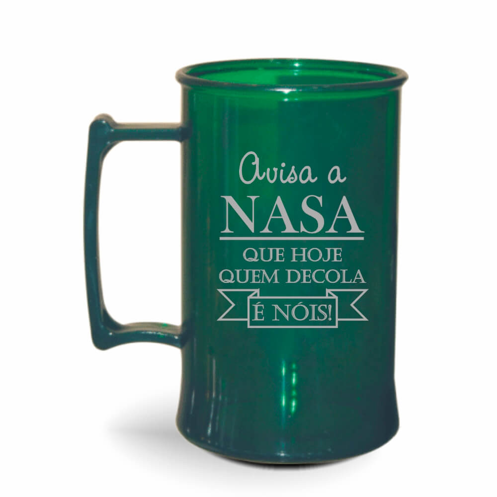 Canecas Plásticas Chopp 450ml de cor Transparente (Verde)