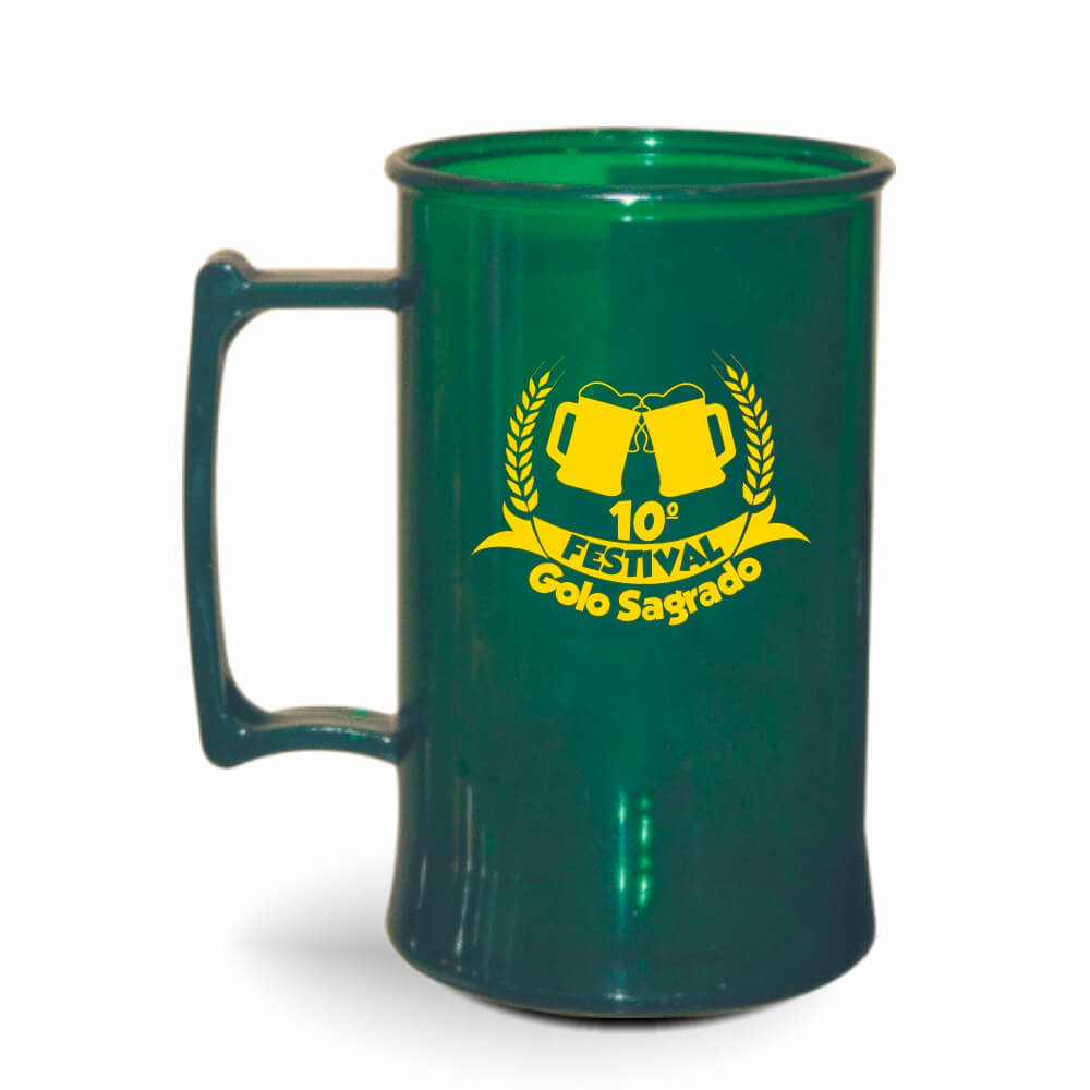 Canecas Plásticas Chopp 450ml de cor Transparente (Verde)
