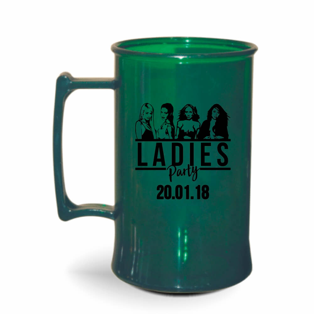 Canecas Plásticas Chopp 450ml de cor Transparente (Verde)