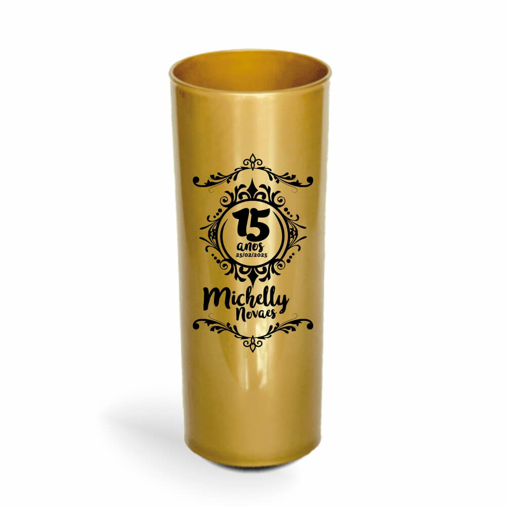 Copo Long Drink de 350ml de Cor Leitoso Dourado