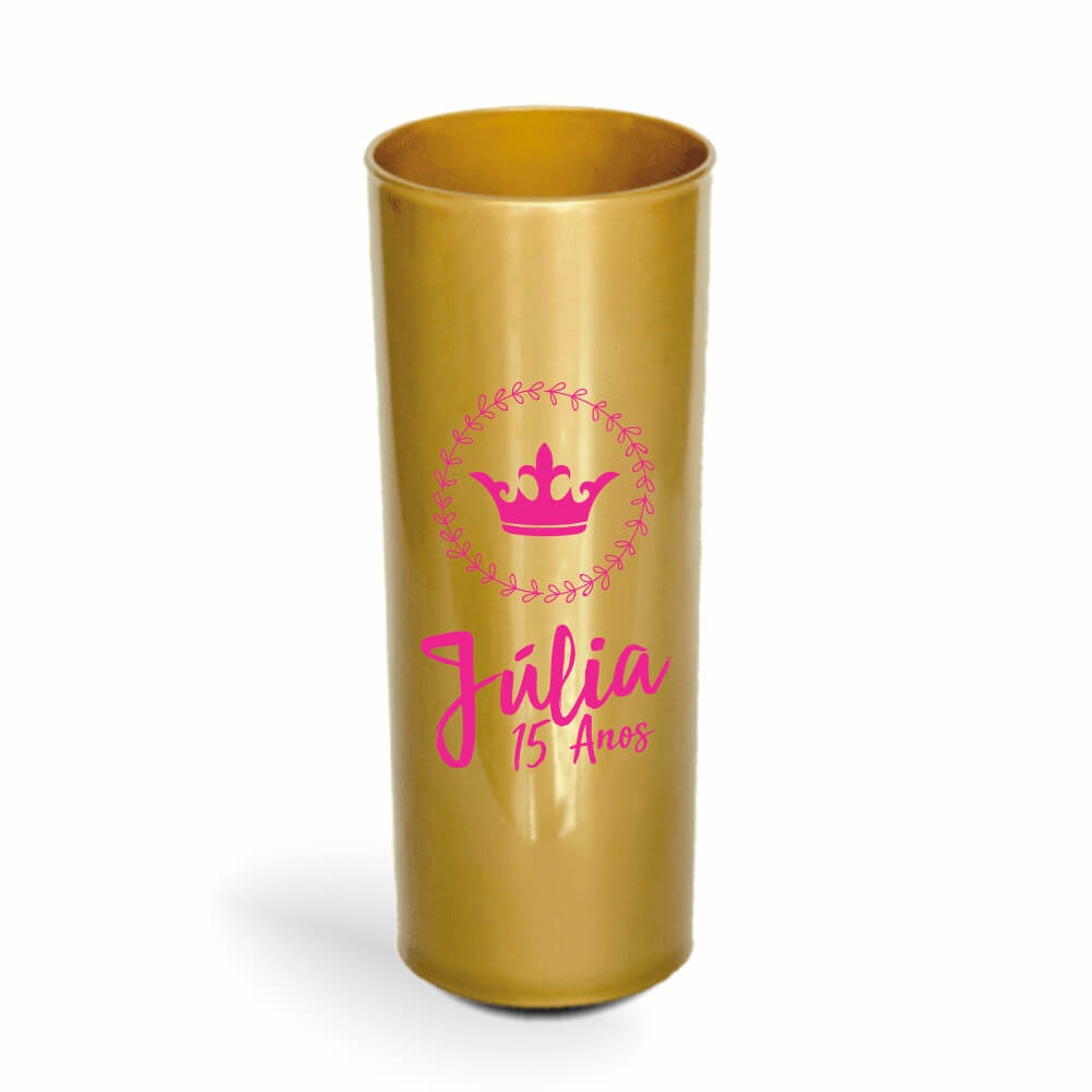 Copo Long Drink de 350ml de Cor Leitoso Dourado