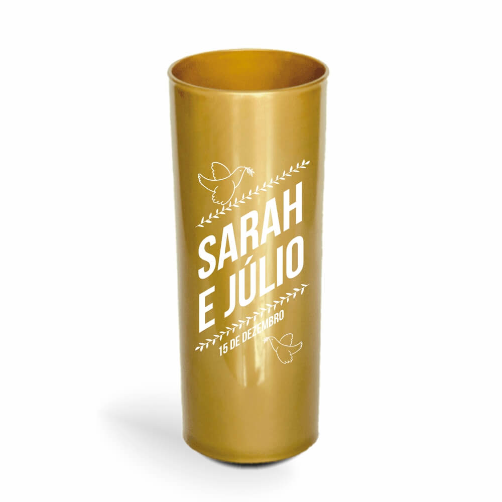 Copo Long Drink de 350ml de Cor Leitoso Dourado