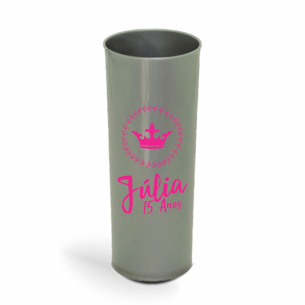 Copo Long Drink de 350ml de Cor Leitoso Prata