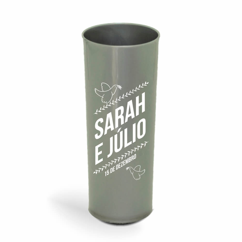 Copo Long Drink de 350ml de Cor Leitoso Prata