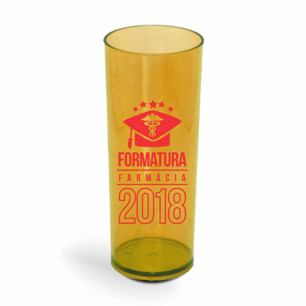 Copo Long Drink de 350ml de Cor Transparente Amarelo