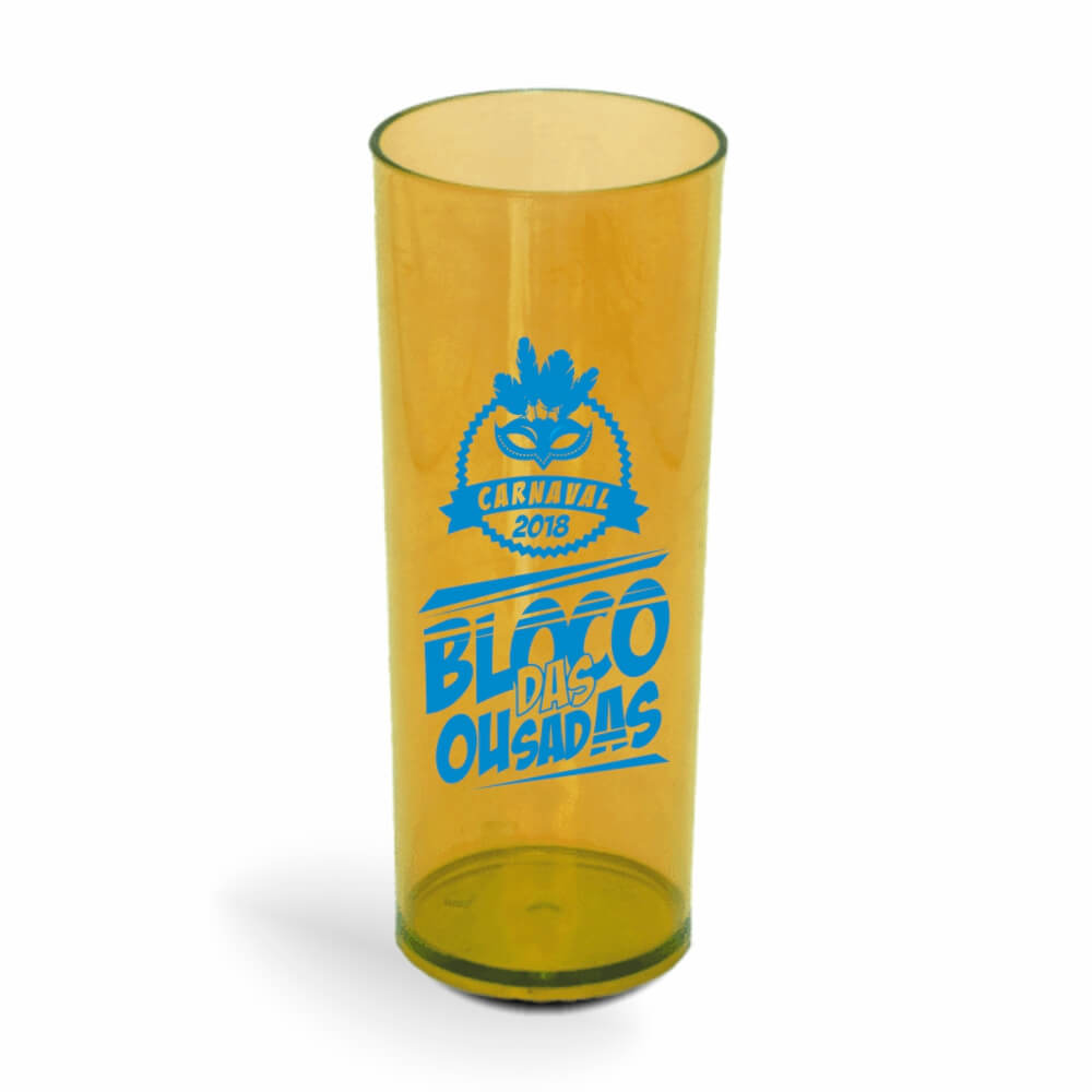 Copo Long Drink de 350ml de Cor Transparente Amarelo