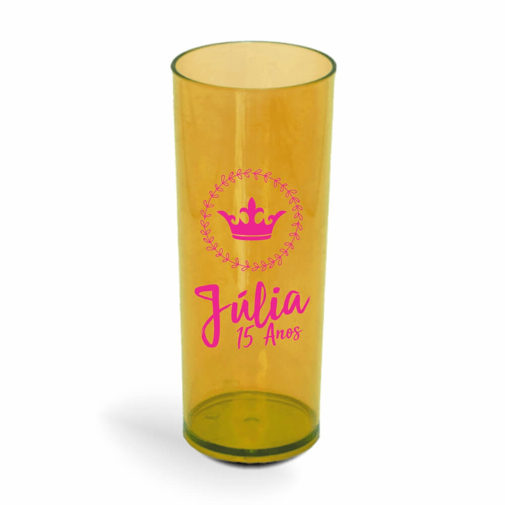 Copo Long Drink de 350ml de Cor Transparente Amarelo