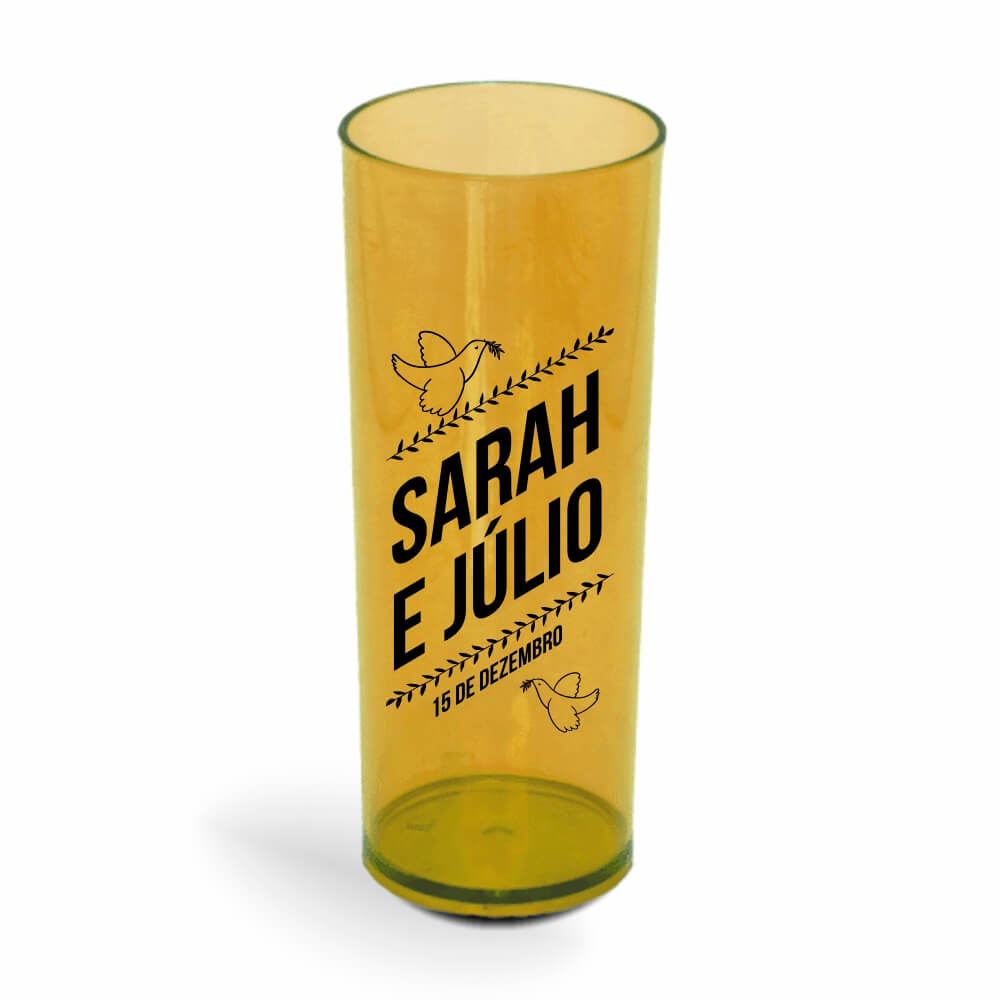 Copo Long Drink de 350ml de Cor Transparente Amarelo