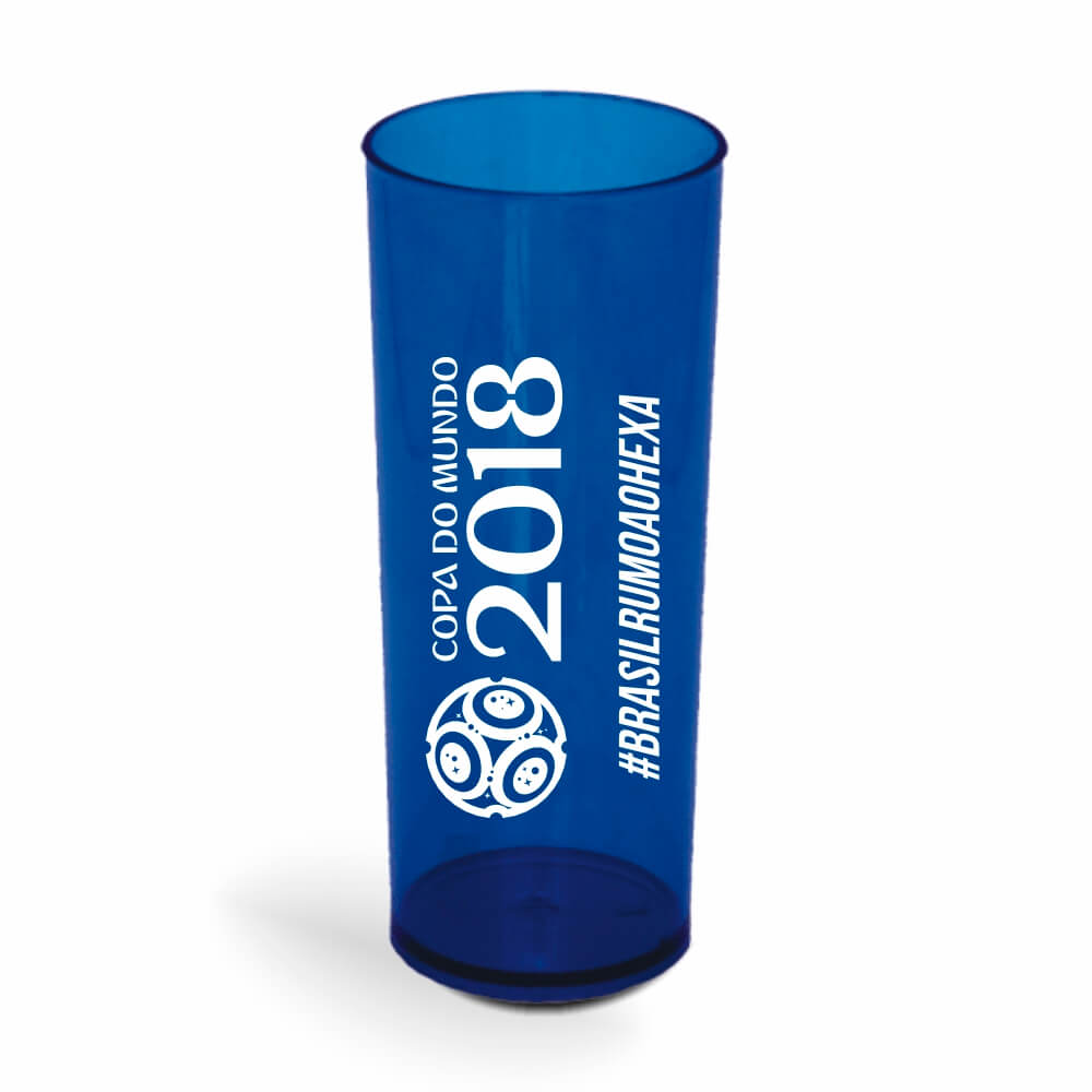 Copo Long Drink de 350ml de Cor Transparente Azul