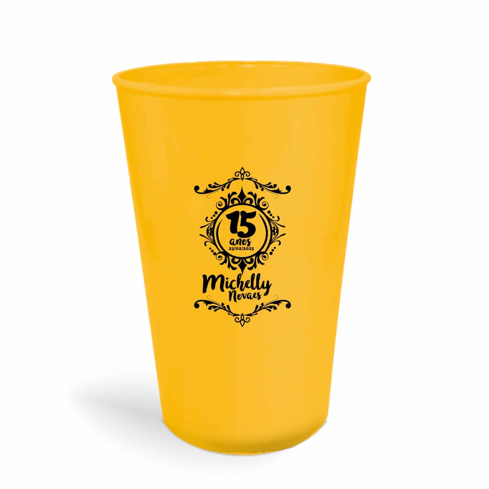 Copo Twister de 600ml de Cor Leitoso Amarelo