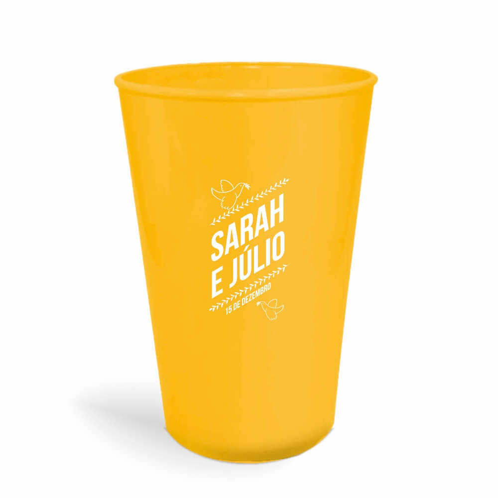 Copo Twister de 600ml de Cor Leitoso Amarelo