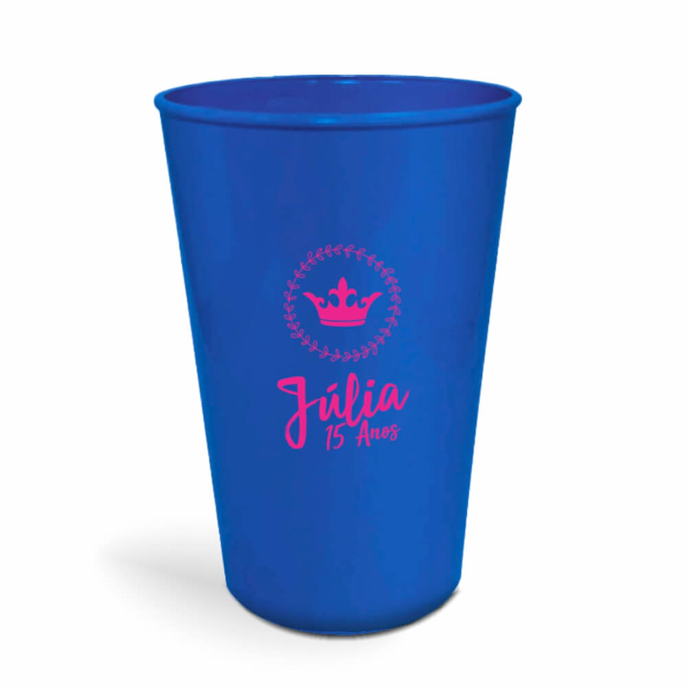 Copo Twister de 600ml de Cor Leitoso Azul