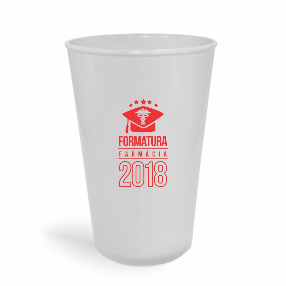 Copo Twister de 600ml de Cor Leitoso Branco