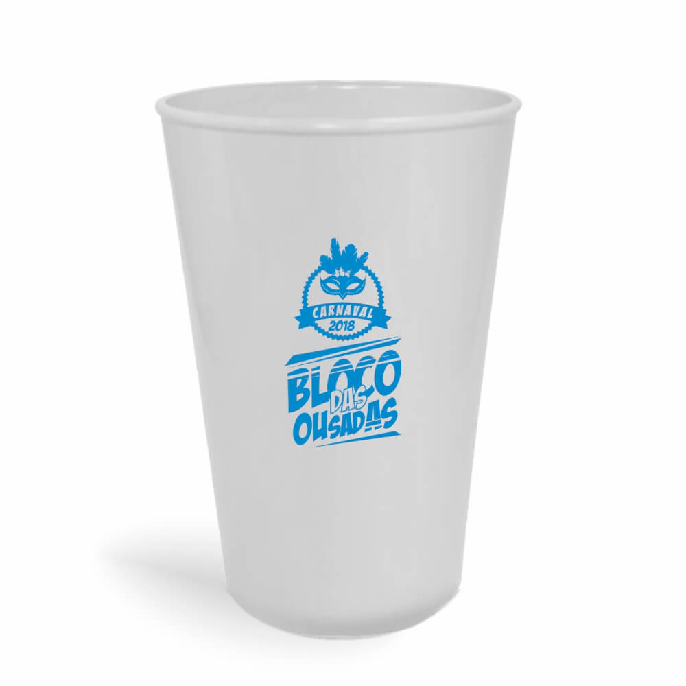 Copo Twister de 600ml de Cor Leitoso Branco