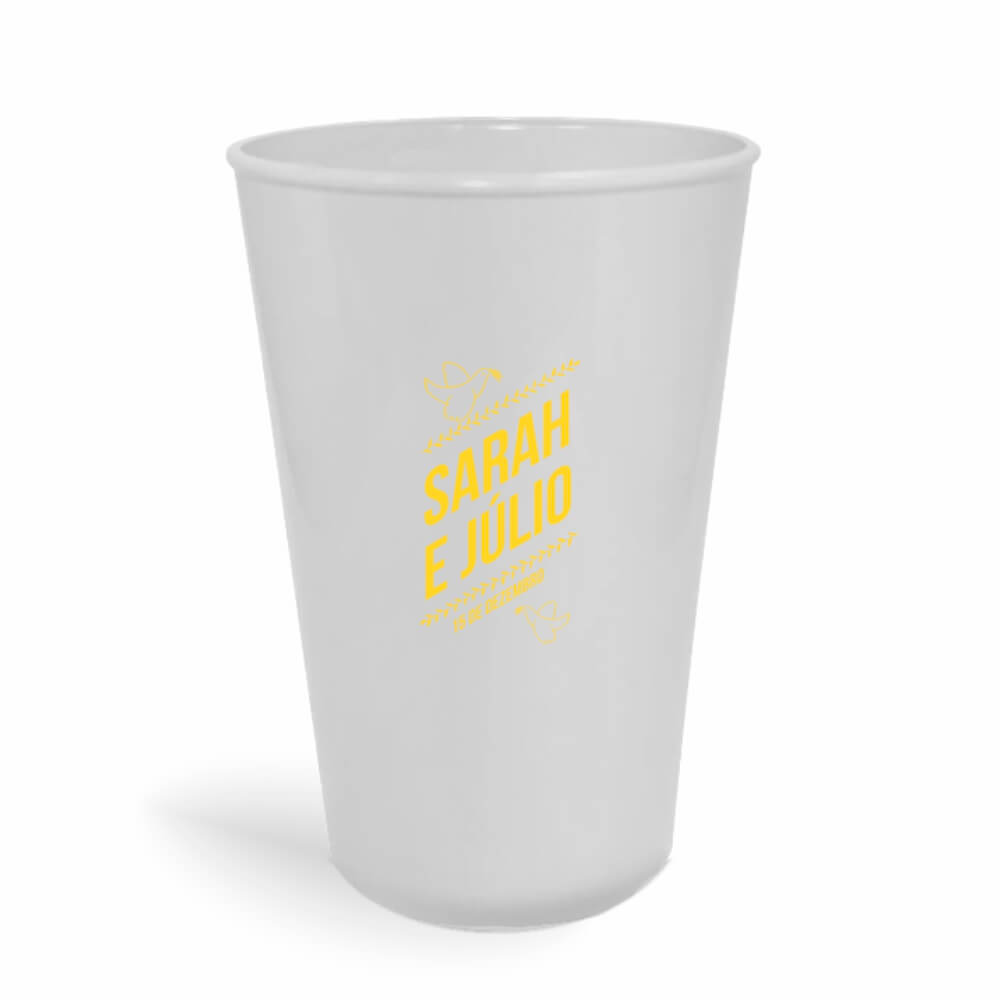 Copo Twister de 600ml de Cor Leitoso Branco