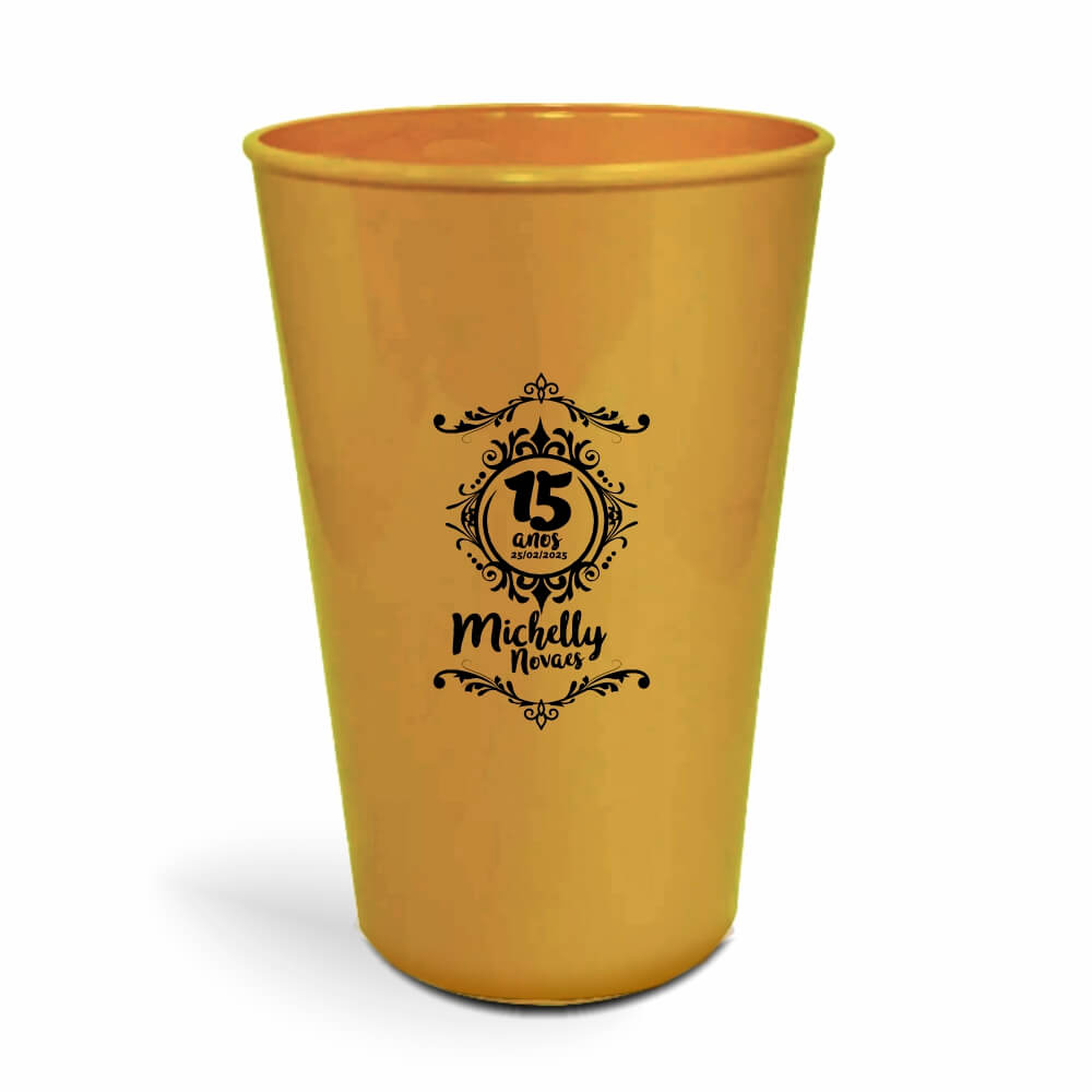 Copo Twister de 600ml de Cor Leitoso Dourado