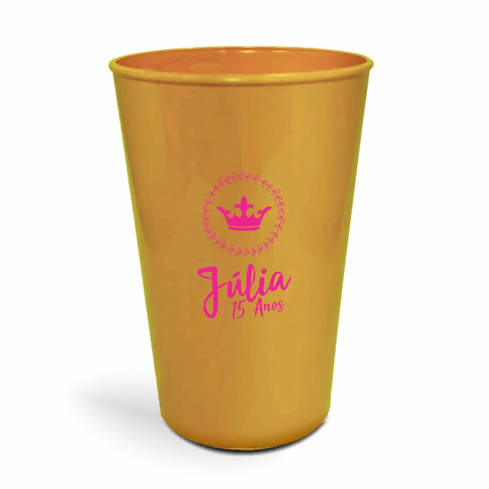 Copo Twister de 600ml de Cor Leitoso Dourado