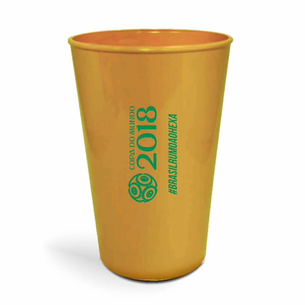Copo Twister de 600ml de Cor Leitoso Dourado