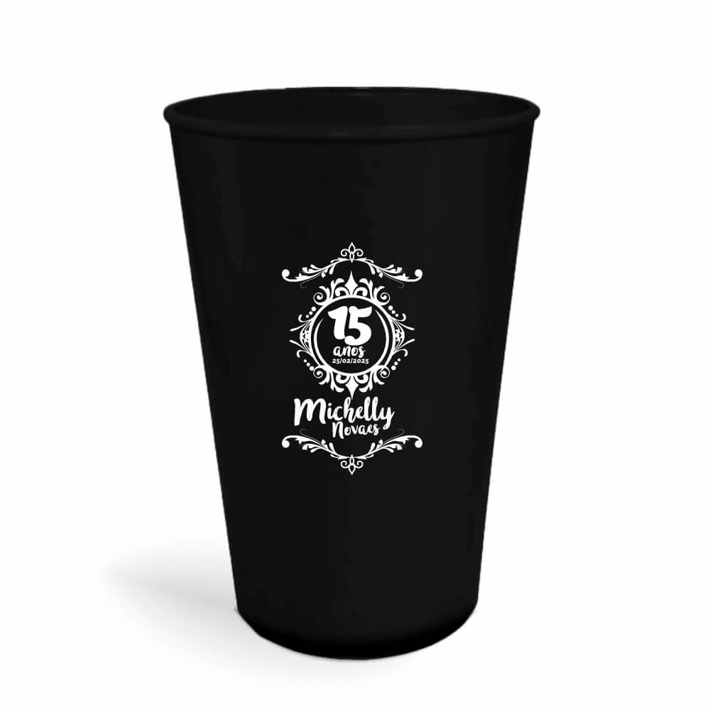 Copo Twister de 600ml de Cor Leitoso Preto