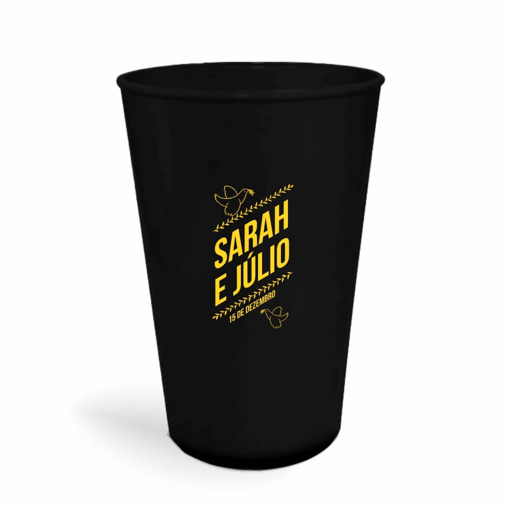 Copo Twister de 600ml de Cor Leitoso Preto