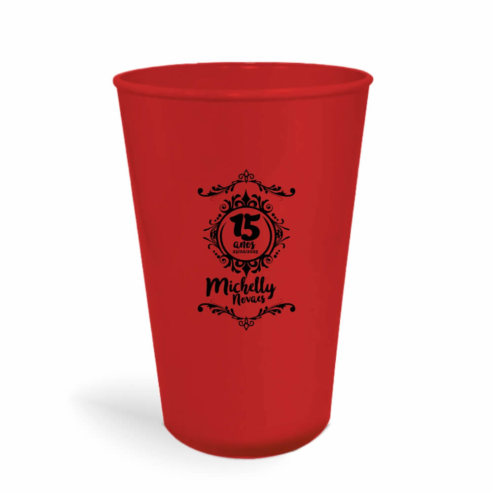 Copo Twister de 600ml de Cor Leitoso Vermelho