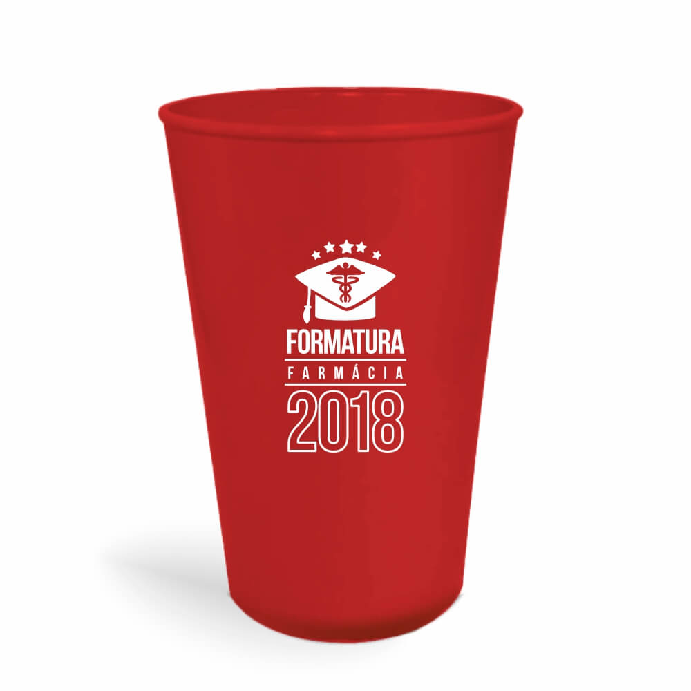 Copo Twister de 600ml de Cor Leitoso Vermelho