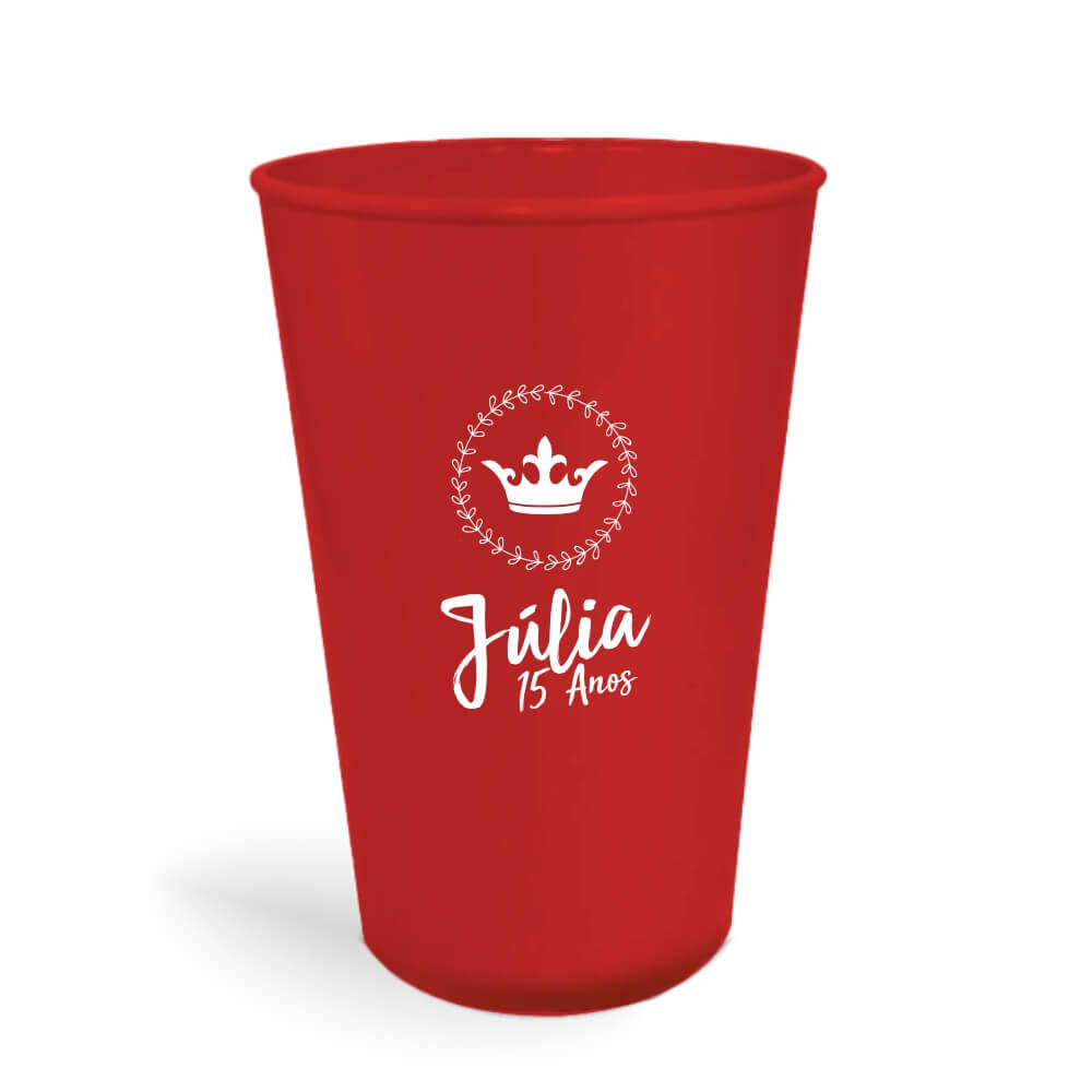 Copo Twister de 600ml de Cor Leitoso Vermelho