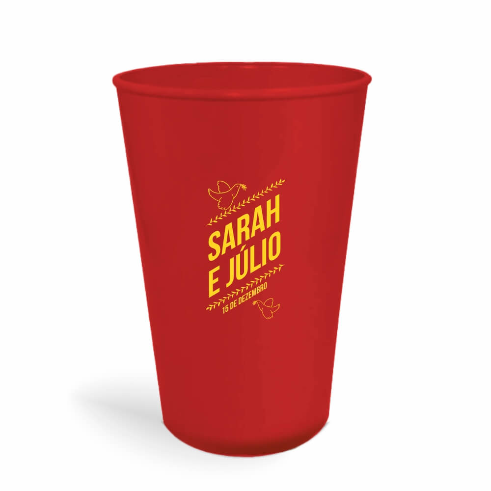 Copo Twister de 600ml de Cor Leitoso Vermelho