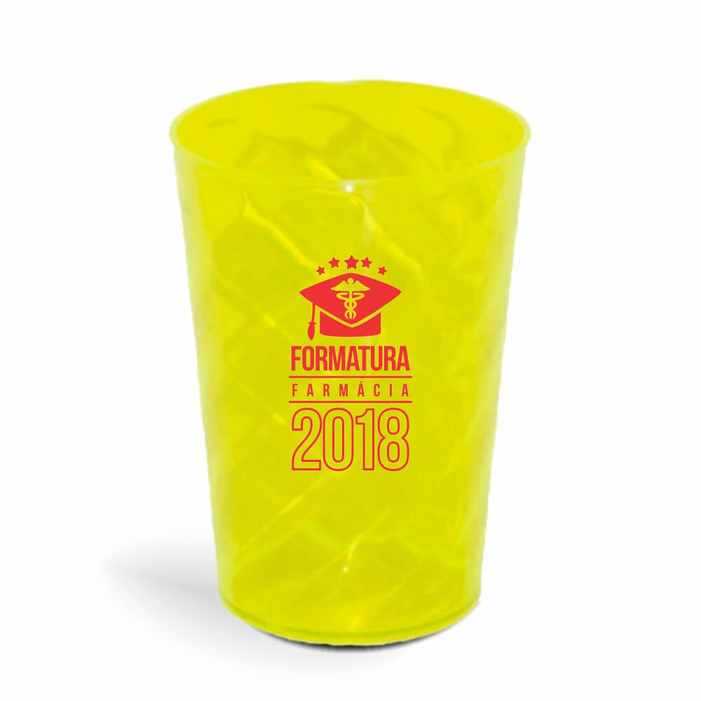 Copo Twister de 600ml de Cor Transparente Amarelo Neon