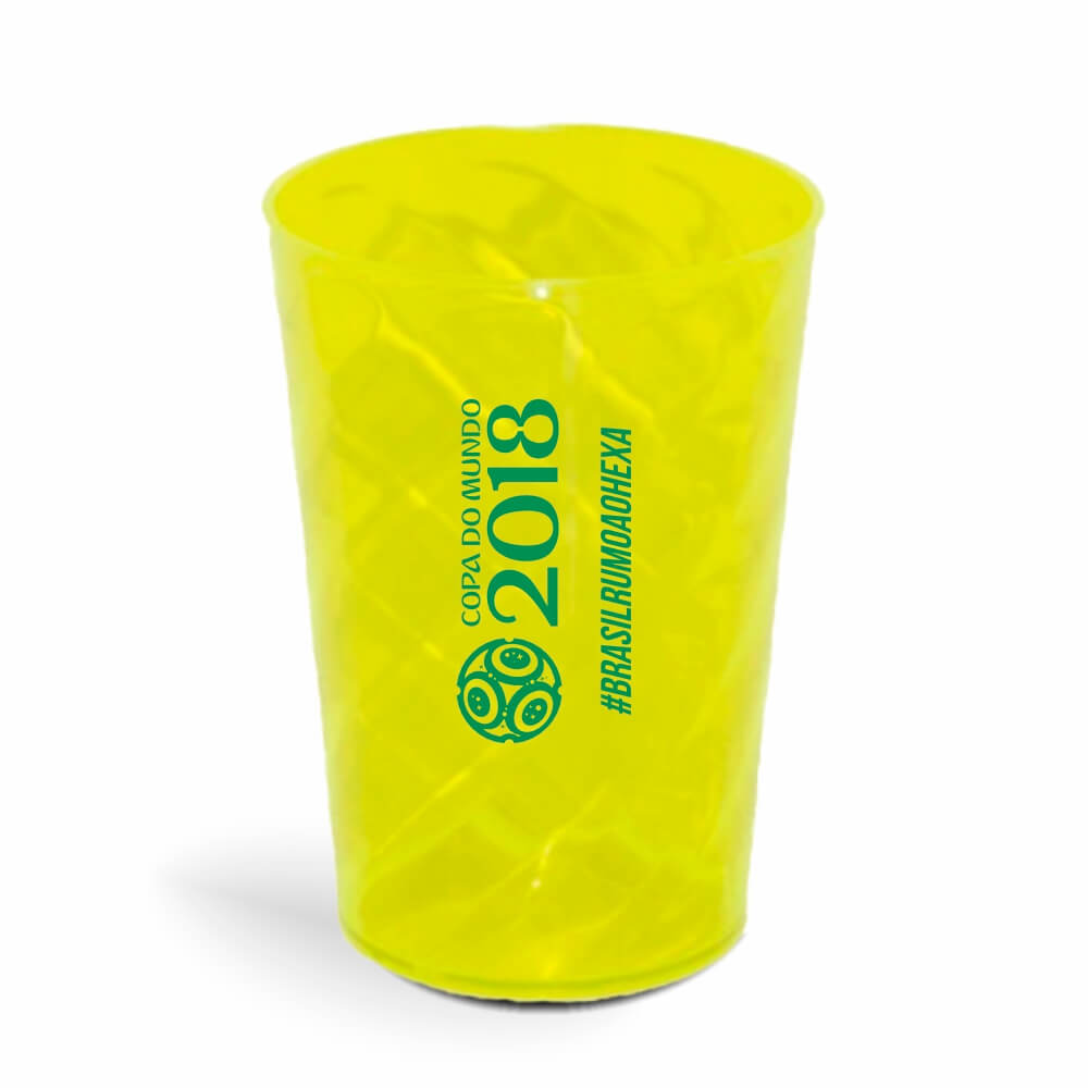 Copo Twister de 600ml de Cor Transparente Amarelo Neon