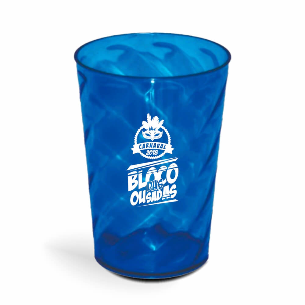 Copo Twister de 600ml de Cor Transparente Azul