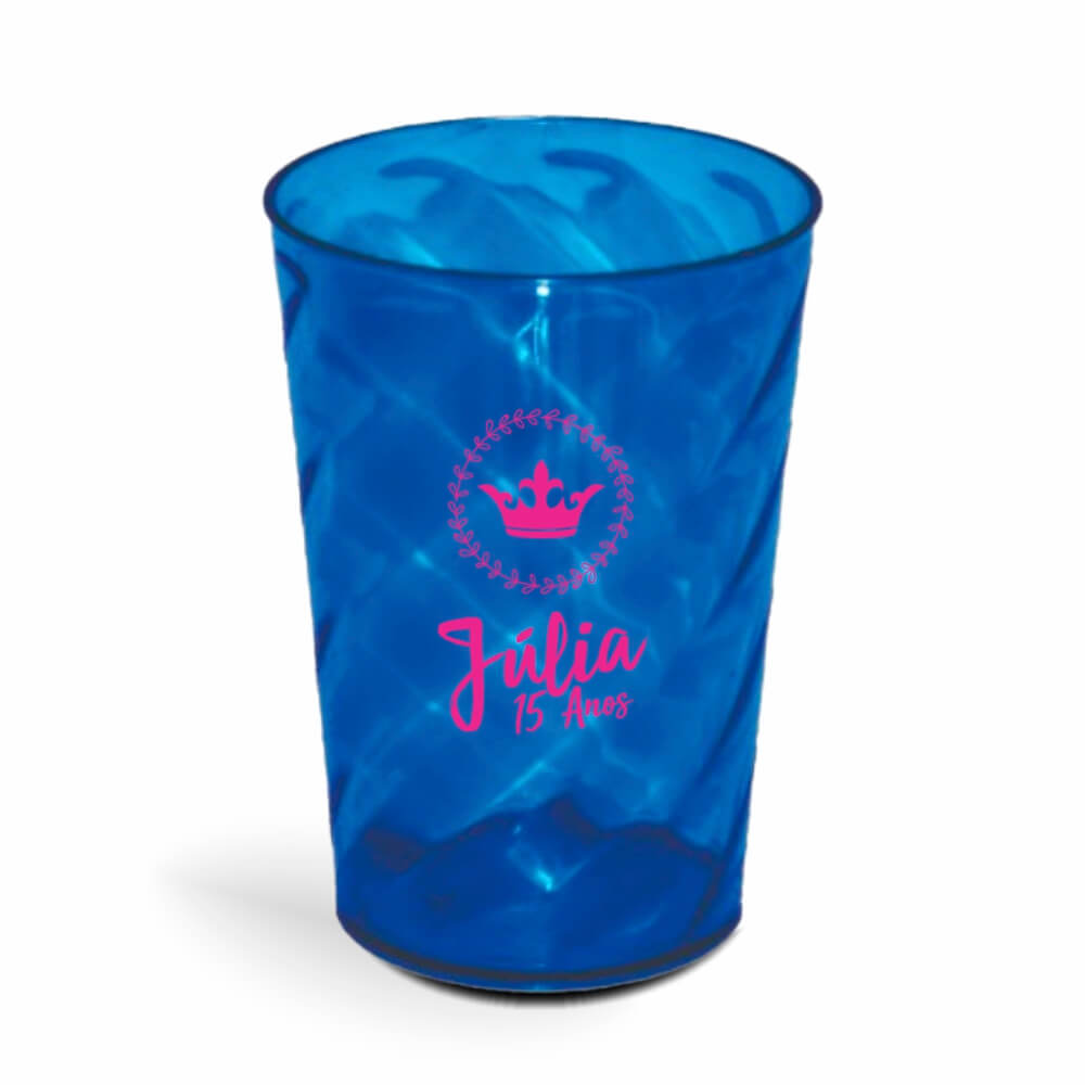 Copo Twister de 600ml de Cor Transparente Azul
