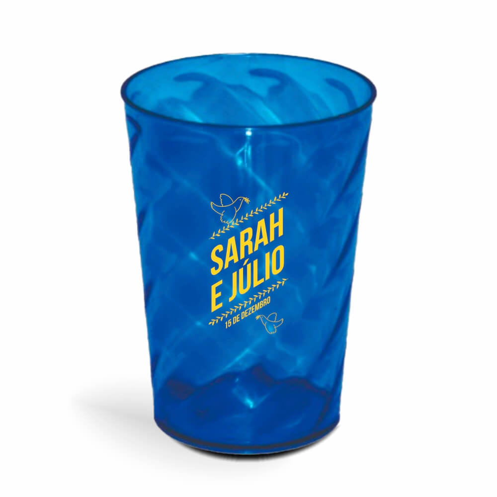 Copo Twister de 600ml de Cor Transparente Azul