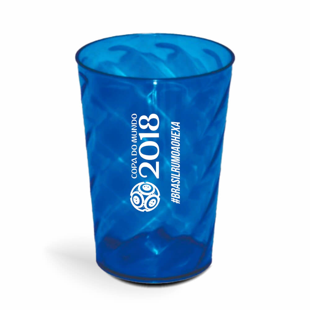 Copo Twister de 600ml de Cor Transparente Azul