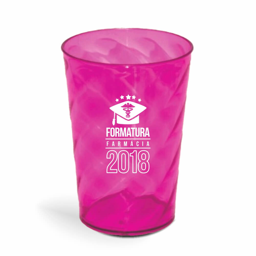 Copo Twister de 600ml de Cor Transparente Rosa