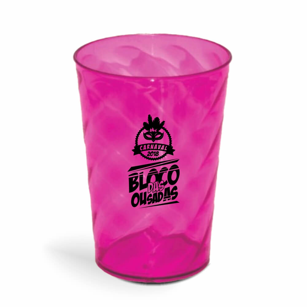 Copo Twister de 600ml de Cor Transparente Rosa