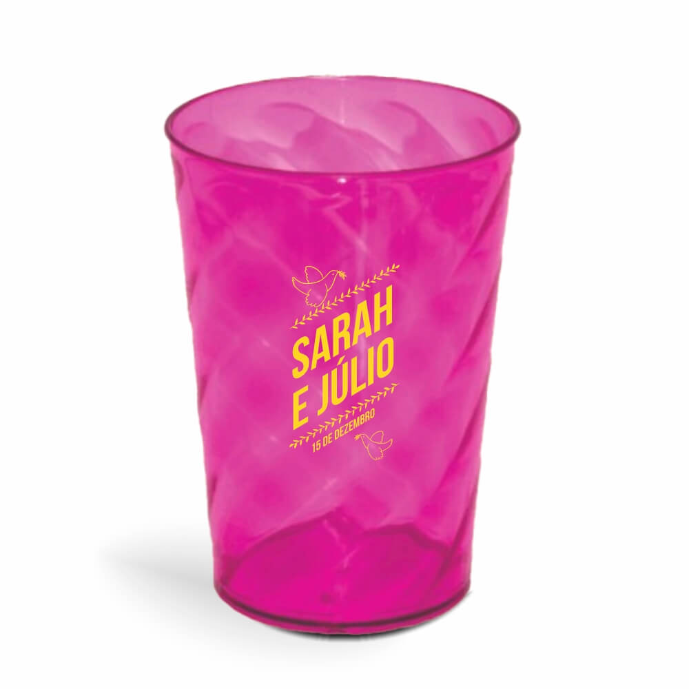 Copo Twister de 600ml de Cor Transparente Rosa