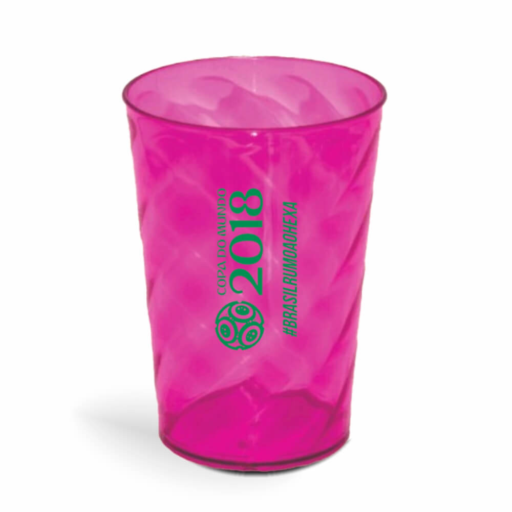 Copo Twister de 600ml de Cor Transparente Rosa