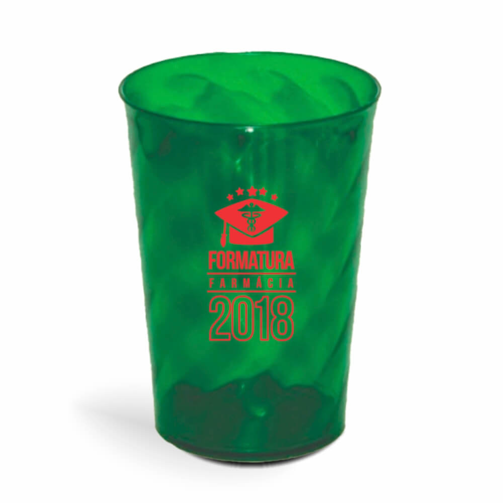 Copo Twister de 600ml de Cor Transparente Verde