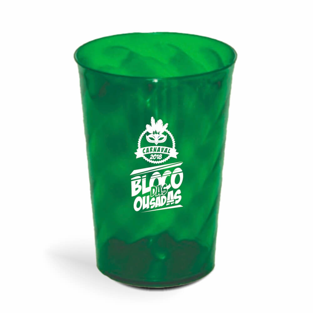 Copo Twister de 600ml de Cor Transparente Verde
