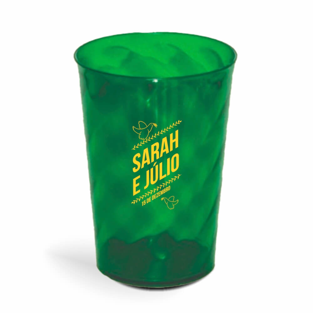 Copo Twister de 600ml de Cor Transparente Verde