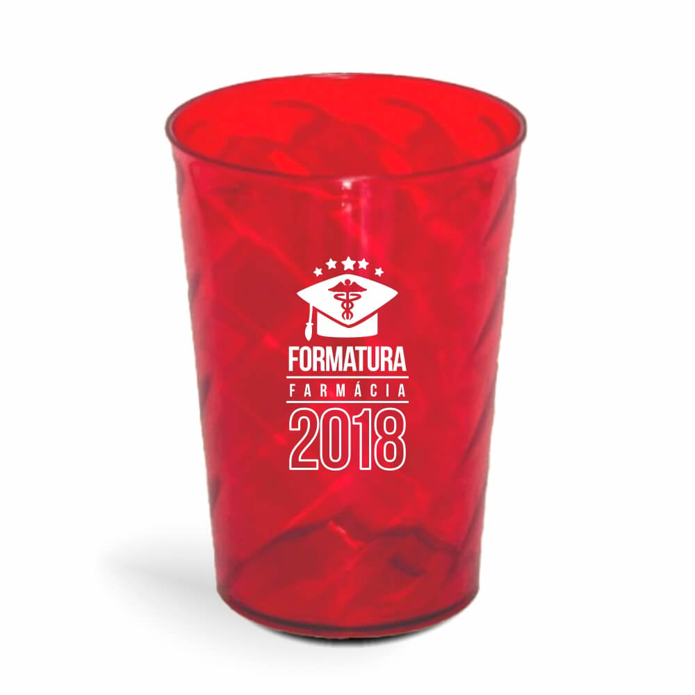 Copo Twister de 600ml de Cor Transparente Vermelho