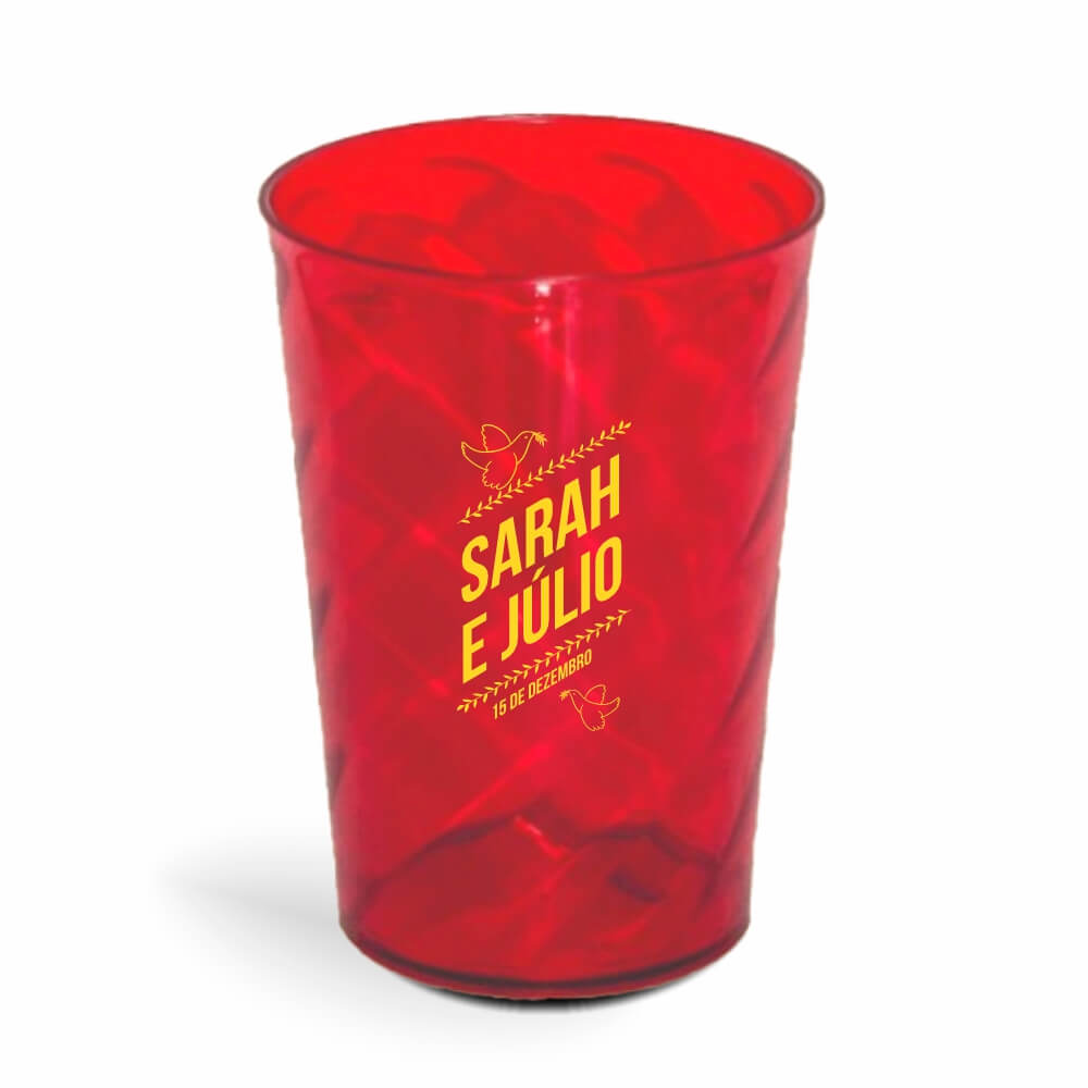 Copo Twister de 600ml de Cor Transparente Vermelho