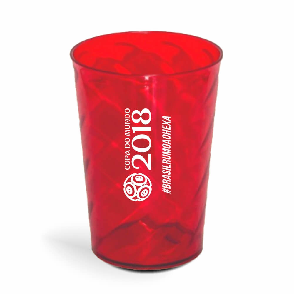 Copo Twister de 600ml de Cor Transparente Vermelho