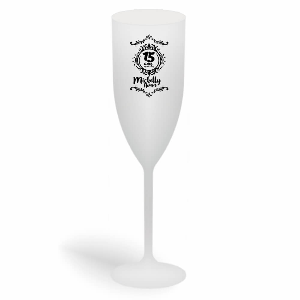 Taça de Champanhe de 180ml Branca Leitosa