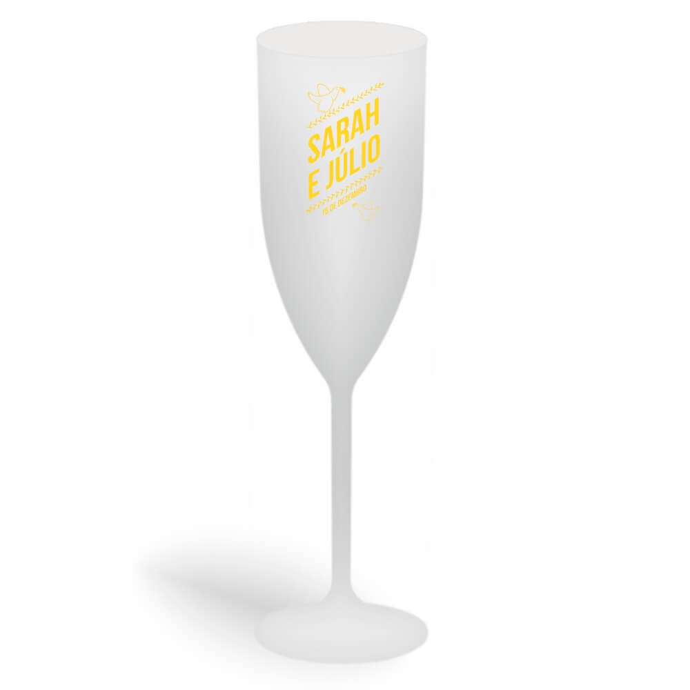 Taça de Champanhe de 180ml Branca Leitosa