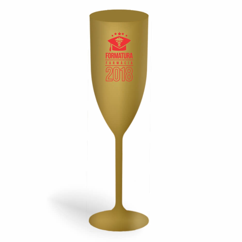 Taça de Champanhe de 180ml Dourada Leitosa