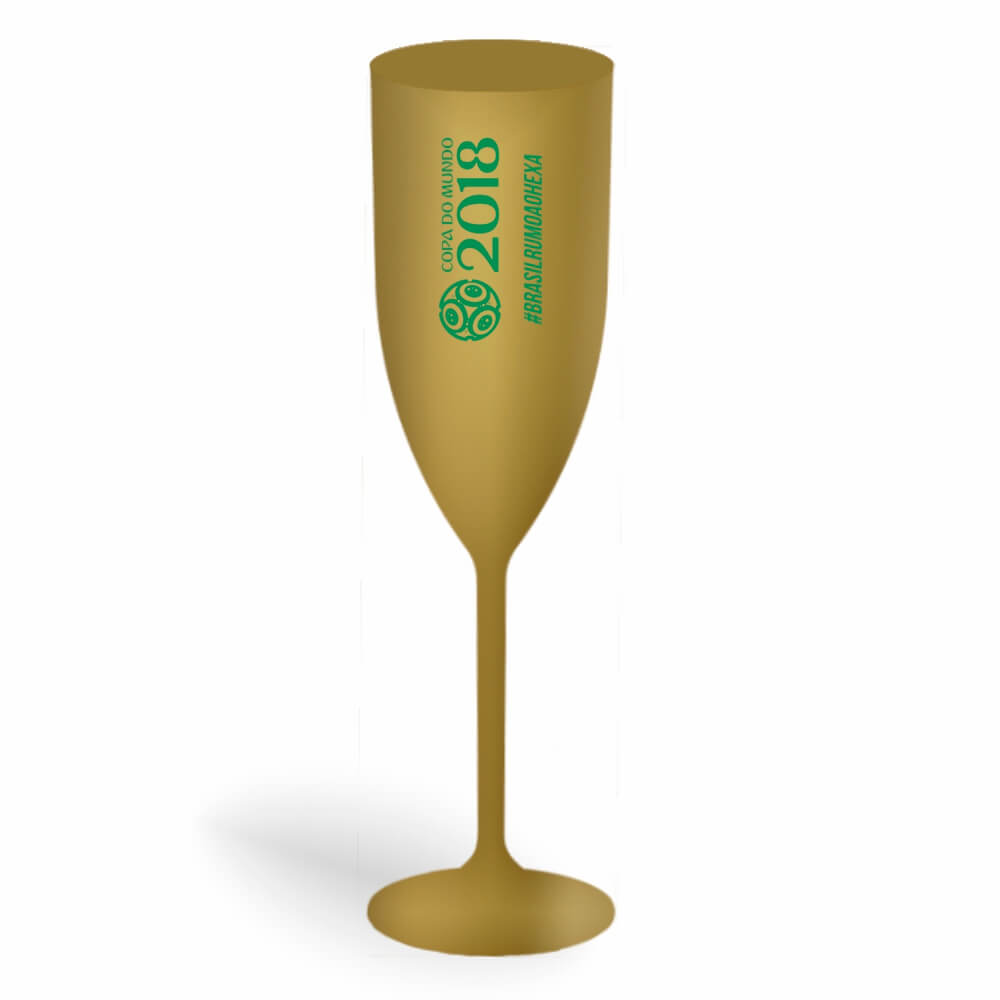 Taça de Champanhe de 180ml Dourada Leitosa
